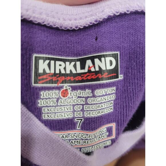 Kirkland Girls Holiday Winter Bunny Rabbit Purple Pjs Pajamas size 7 #6 - Picture 3 of 3